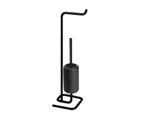 Gessi Goccia Стойка 61.4см., с держателем для туалетной бумаги и ершиком, напольная, цвет: черный. 38068#099