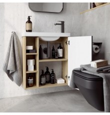 AQ ALB0106RDD Alba Корпус тумбы под умывальник правый, дуб давос, 600х700х250 мм ALB0106RDD