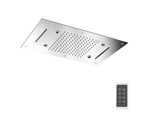 Carlo Frattini Wellness Верхний душ Harmonia 700x400 мм., встраиваемый, 2 режима: дождь, 2 каскада; Bluetooth, хромотерапия LED, цвет: хром. F2904CR