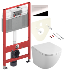 Комплект Унитаз подвесной Owl 1975 Vind TOWLT190302 безободковый + Инсталляция TECE Now 9400412 4 в 1 с кнопкой смыва