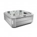 Jacuzzi J355 Минибассейн 214х214х94см, отдельностоящий, каскад, посветка, нагреватель, массажный подголовник, панель Brushed gray, цвет акрила: Platinum. ZC12ZU0EW40