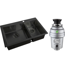 Комплект Мойка кухонная Zorg Light ZL R 780-2-510-L GRAFIT + Измельчитель Inox D ZR-38 D