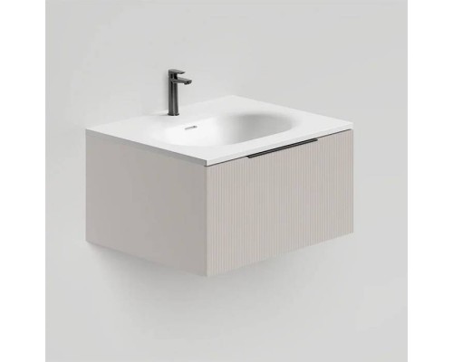 Salini Touch Тумба подвесная 60х50х32см., с раковиной, 1 ящик, верт. фрез., цвет: Grey. T600V1GON206