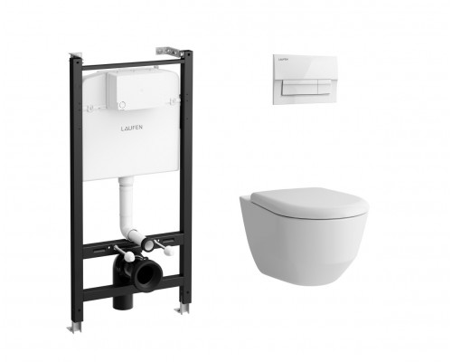 Laufen Z.RU93.0.771.6 PRO подвес унитаз+инстал+кнопка бел+сид ZRU9307716