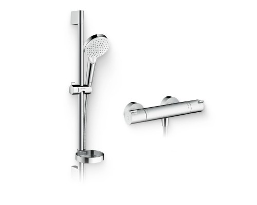 Душевой комплект Термостат Hansgrohe Ecostat 1001 CL ВМ 13211000 для душа + Гарнитур Crometta Vario 650 26553400 с мыльницей Душевой комплект Термостат Hansgrohe Ecostat 1001 CL ВМ 13211000 для душа + Гарнитур Crometta Vario 650 26553400 с мыльницей