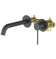 Timo 2372/03SM Saona Смеситель для раковины 180 мм, настен., на 2 отв, Комплект, черный 2372/03SM