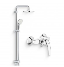 Душевой комплект Смеситель для душа Grohe BauCurve 23631000 + Стойка New Tempesta Rustic 26452001