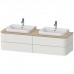 Duravit Happy D.2 Plus Тумба подвесная 160x55x40.8см с 2 раковинами, 4 ящика, цвет: nordic white satin matt/mediterrenean oak. 2359600000,  HP032HB7171,  HP4974B3939