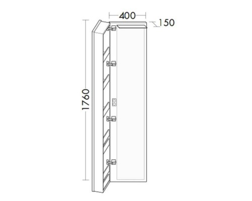 Burgbad Sys30 Шкаф 40х15х176см., подвесной, 5 полок ,1 зеркало, Sx, подсветка, ручки хром, цвет: белый глянцевый. SPIJ040L461 Burgbad Sys30 Шкаф 40х15х176см., подвесной, 5 полок ,1 зеркало, Sx, подсветка, ручки хром, цвет: белый глянцевый. SPIJ040L461