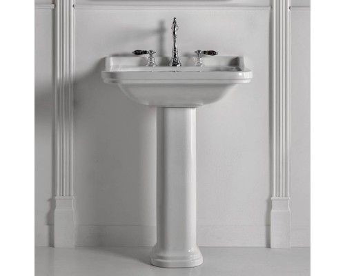 Kerasan Waldorf Раковина 80х55 см, 3 отв., с пьедесталом, цвет: белый/хром. 417001,  4141K1bi/cr*3