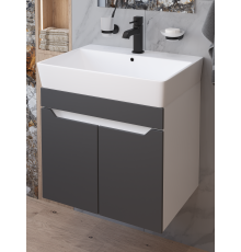 Тумба с раковиной DIWO Архангельск 60 подвесная, белая, антрацит