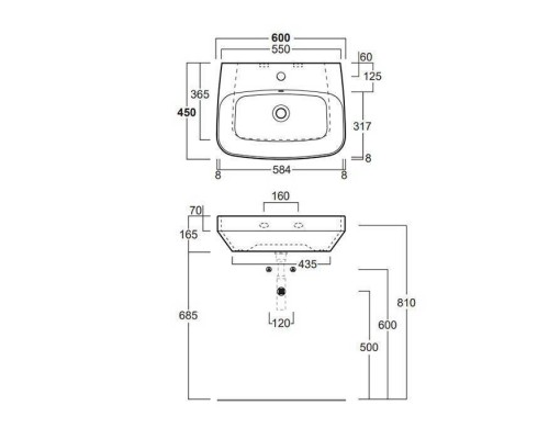 Simas Baden Baden Раковина 60х45 см, 1 отв., цвет: белый. BB10bi*1 Simas Baden Baden Раковина 60х45 см, 1 отв., цвет: белый. BB10bi*1