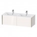 Duravit XViu Тумба подвесная 128x48x40см, с двойной раковиной, 2 ящика, цвет: белый глянцевый/champagne matt. 2336130000, XV40290B122