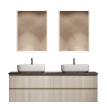 Мебель для ванной комнаты Sancos Snob T 160, beige soft, столешница черный мрамор TT160A1X, раковина CN5043