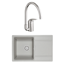 Комплект Мойка Granula 7804, базальт + Смеситель Grohe Euroeco