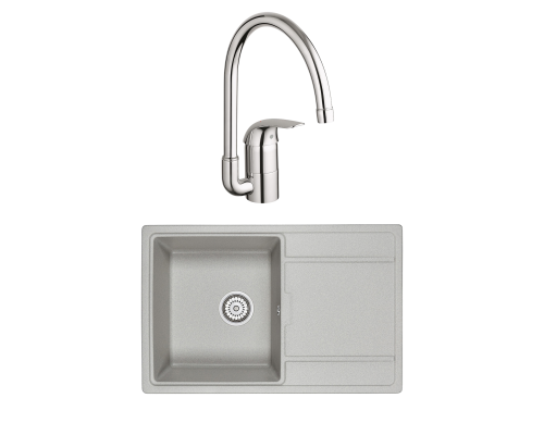 Комплект Мойка Granula 7804, базальт + Смеситель Grohe Euroeco Комплект Мойка Granula 7804, базальт + Смеситель Grohe Euroeco