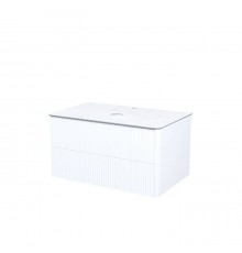 Тумба под раковину со столешницей IDDIS Aiger 80 подвесная, матовая белая soft touch