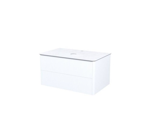 Тумба под раковину со столешницей IDDIS Aiger 80 подвесная, матовая белая soft touch