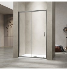 Душевая раздвижная дверь-купе в нишу PA-114Gr профиль серый 1400