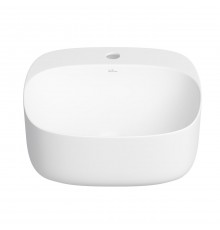 Накладная раковина для ванной комнаты Wellsee Idéal 326903000: квадратная раковина, ширина умывальника 42 см, цвет матовый белый