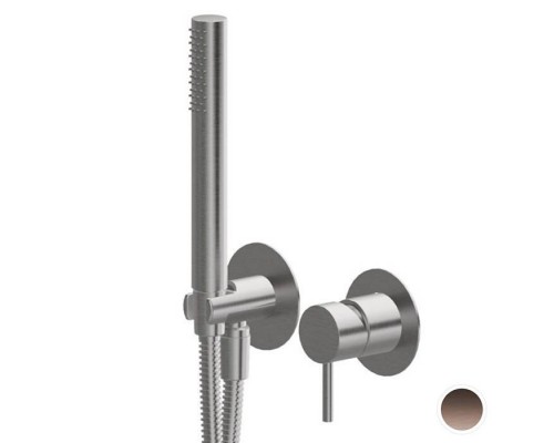 Newform X-STEEL 316 Смеситель для душа, встраиваемый, с ручной душ, шланг 150 см, цвет: PVD Brushed copper bronze. 69676EX.59.067 Newform X-STEEL 316 Смеситель для душа, встраиваемый, с ручной душ, шланг 150 см, цвет: PVD Brushed copper bronze. 69676EX.59.067
