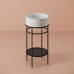 Artceram Vogue Металлическая структура Oslash;44хh72,5см, напольная, с раковиной, с мраморной полочкой, цвет: черный матовый/белый матовый. ACA058 17,  ATL001 05 00,  TFA002 17