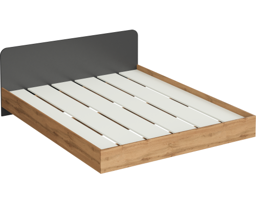 Кровать DIWO Кострома 160х200, дуб вотан, антрацит