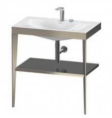 Duravit XViu Консоль напольная, 80x48x85см с полкой, с раковиной без перелива, 2 отв., цвет: champagne matt/flannel grey high gloss lacquer. XV4715EB189