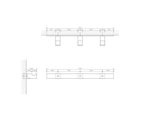 Decor Walther Corner HAK3 Панель с 3 крючками 18x4см, подвесной, цвет: хром. 0562100