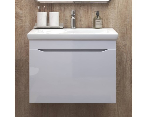 Тумба с раковиной Vigo Grani 70, подвесная, белая, раковина Como 70