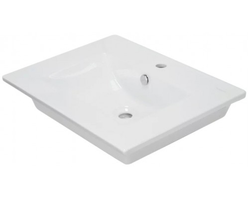 AQ 27181 Sanita Luxe Quadro 60 Раковина мебельная 610х471х164(20) мм, с отв. под смес., с отв. перел WB.FN/Quadro/60-C/WHT.G/S