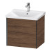 Duravit XViu Тумба подвесная 61x46.9x56.5см, с раковиной, 2 ящика, цвет: walnut dark/черный матовый. 2332650000,  XV41150B221