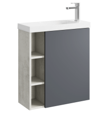 AQ ALB0106RLS Alba Корпус тумбы под умывальник правый, светлый камень, 600х700х250 мм ALB0106RLS