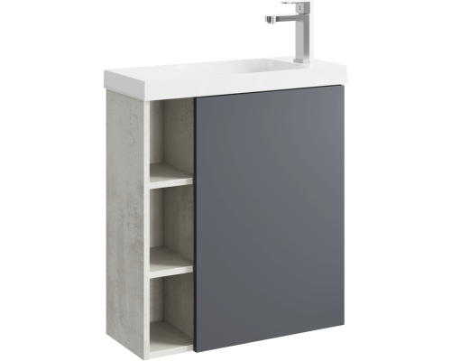 AQ ALB0106RLS Alba Корпус тумбы под умывальник правый, светлый камень, 600х700х250 мм ALB0106RLS