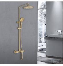 Душевая стойка Vincea Desire VSFS-1D0TBG термостатическая, брашированное золото