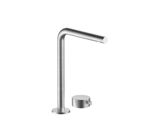 Fantini AF/21 Смеситель для раковины, 2 отв., высокий удлиненный излив, излив: 19 см, цвет: матовая натуральная сталь. 27 93 A107WF