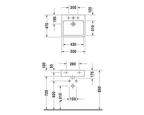 Duravit Vero Раковина накладная 50x47см., с 1 отв., без перелива, шлифованная, цвет: белый. 0454500000 Duravit Vero Раковина накладная 50x47см., с 1 отв., без перелива, шлифованная, цвет: белый. 0454500000