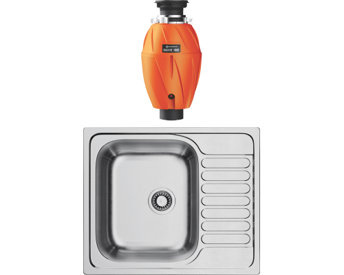Комплект Мойка кухонная Omoikiri Kashiogawa 60 + Измельчитель Nagare 1000