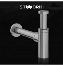 Сифон для раковины STWORKI SD-001GB вороненая сталь