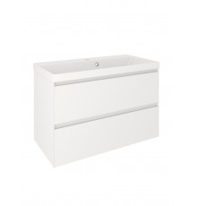 Тумба с раковиной Aqua de Marco Astra 90 подвесная, глянцевая белая, с органайзером