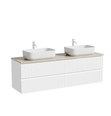 Тумба с раковиной Sancos Snob T 160, bianco, столешница бежевая TT160A2X, раковина CN5043