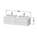 Duravit Happy D.2 Plus Тумба подвесная 160x55x40.8см с 2 раковинами, 4 ящика, цвет: nordic white satin matt/mediterrenean oak. 2359600000,  HP032HB7171,  HP4974B3939