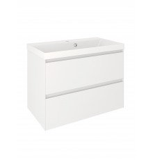 Тумба с раковиной Aqua de Marco Astra 80 подвесная, глянцевая белая, с органайзером