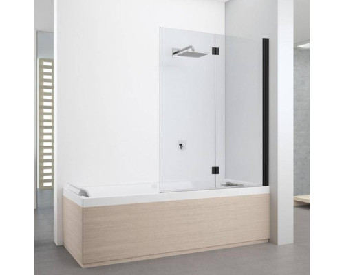 Novellini Young Шторка на ванну 120х151,6см., правая DX, стекло прозрачное, цвет: черный матовый. Y21BSV120D-1H