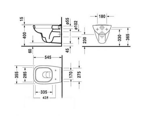 Duravit D-Code Комплект: подвесной унитаз 253509 35.5х54.5см.+ сиденье без микролифта 006731. 45350900A1 (253509+006739) Duravit D-Code Комплект: подвесной унитаз 253509 35.5х54.5см.+ сиденье без микролифта 006731. 45350900A1 (253509+006739)