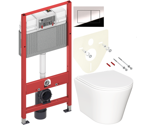 Комплект Унитаз подвесной Ceramicanova Forma CN3011 с микролифтом + Инсталляция TECE Now 9400412 4 в 1 с кнопкой смыва Комплект Унитаз подвесной Ceramicanova Forma CN3011 с микролифтом + Инсталляция TECE Now 9400412 4 в 1 с кнопкой смыва