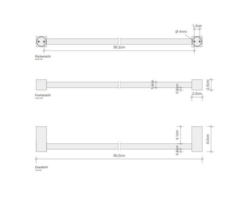 Decor Walther Corner HTE60 Полотенцедержатель 60см, подвесной, цвет: хром. 0560200 Decor Walther Corner HTE60 Полотенцедержатель 60см, подвесной, цвет: хром. 0560200