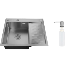 Мойка кухонная РМС MRK-6350BL-L c дозатором, графит