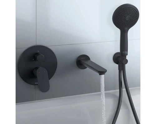 Duravit Wave Излив для ванны 20.2см., настенный, цвет: черный матовый. WA5240010046