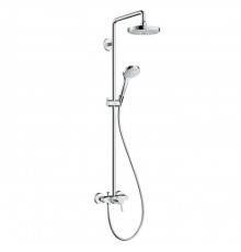 Hansgrohe Croma Select S 180 SHP Душевая система, верхний душ 187мм, с ручным душем и однорычажным смесителем, цвет: белый/хром. 27255400